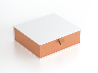 White Box packaging Mockup Half Side View, 3d rendering
