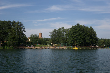 On the lake in the summer in Lagow in Poland
