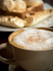 Hot coffee.