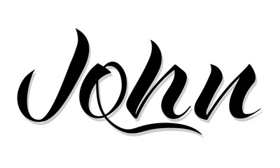 Male name "John", hand written in modern lettering style. Original vector calligraphic art. Great for prints, cards, banners, posters, t-shirts etc.