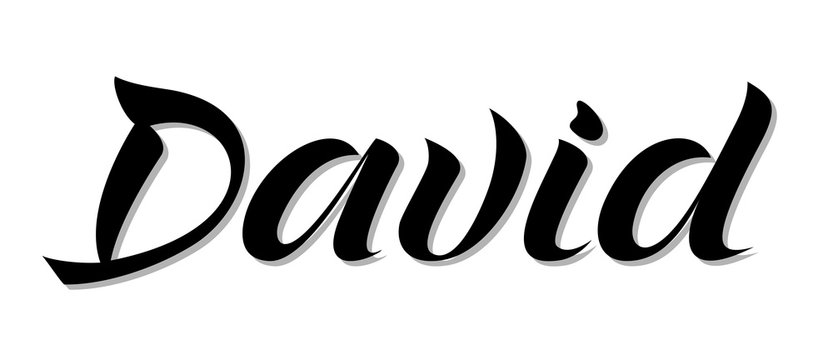 Male name "David", hand written in modern lettering style. Original vector calligraphic art. Great for prints, cards, banners, posters, t-shirts etc.
