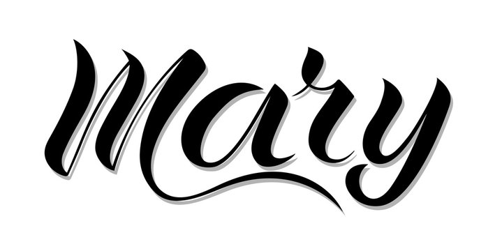 Female name "Mary", hand written in modern lettering style. Original vector calligraphic art. Great for prints, cards, banners, posters, t-shirts etc.
