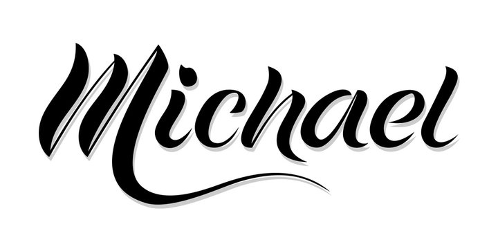 Male name "Michael", hand written in modern lettering style. Original vector calligraphic art. Great for prints, cards, banners, posters, t-shirts etc.