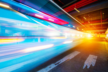 Speed motion on road at night - Powered by Adobe
