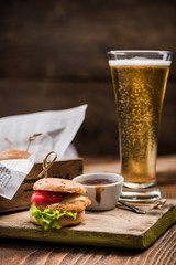 Burger menu in pub or bar