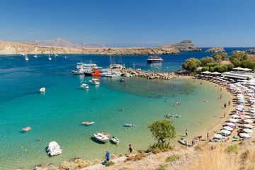 Obraz premium Beach of Lindos, Rhodes, Greece