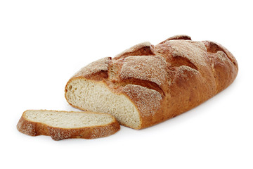 sliced bread on a white background isolated