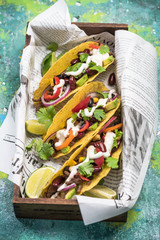 Mexican street food tacos