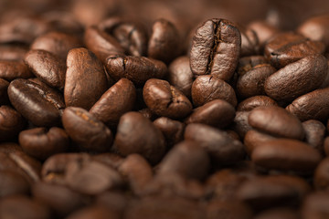 Close up pile of Coffee beans