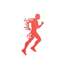 run jogging running man logo vector icon illustration