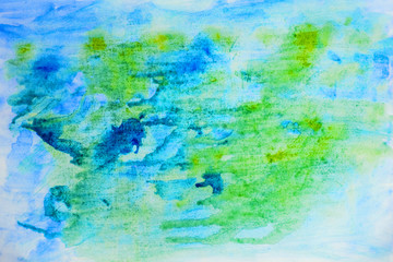 Bright watercolor blue, grunge element for decoration