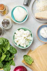 Ingredients for Vegetarian Spinach and Ricotta Lasagna