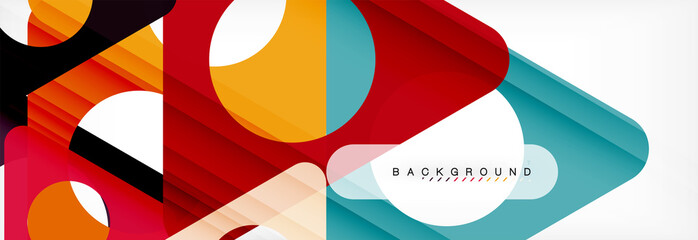 Geometric background, circles and triangles shapes banner. Illustration for business brochure or flyer, presentation and web design layout