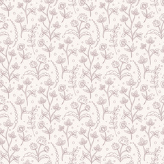 Fototapeta premium Jacobean floral pattern, meadow flowers background