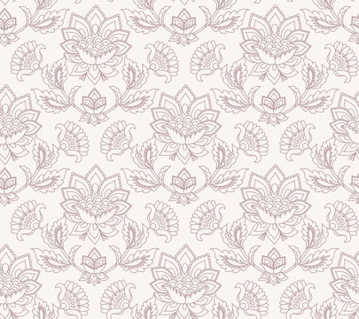 Jacobean floral pattern, meadow flowers background