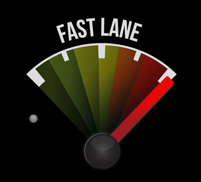 Fast Lane Speedometer Message Concept Illustration