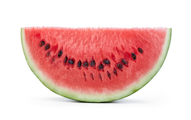 slice of ripe watermelon fruit isolated on white background - Powered by Adobe
