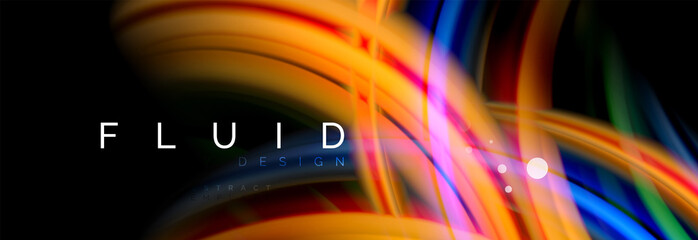 Flowing glowing color motion concept, trendy abstract layout template for business or technology presentation or web brochure cover, wallpaper