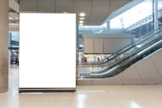 Blank advertising billboard in the Airport