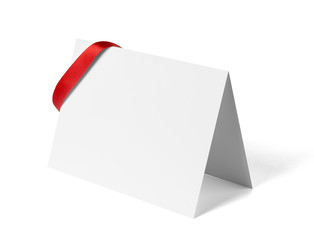 folded leaflet red ribbon bow paper template book desktop calendar