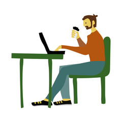 Businessman vector sketch for newspaper illustration website banner