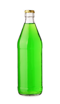 Bottle with tasty green drink