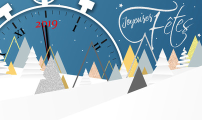 2019 - Bonne année - happy new year - clock - horloge - compte à rebours - countdown