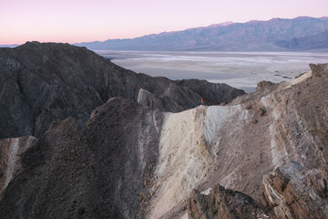 Sunrise ove the death valley and canyons
