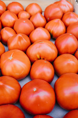 Tomatoes in a a food market