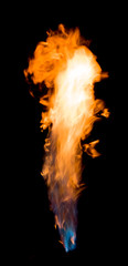 Fire flames on a black background,Motion blur