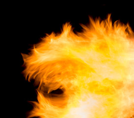 Fototapeta premium Fire flames on a black background,Motion blur