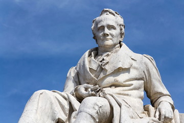 Alexander von Humboldt statue outside Humboldt University from 1883 by Reinhold Begas, Berlin,...