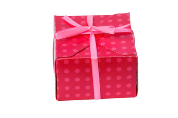 Red gift box isolated on white background