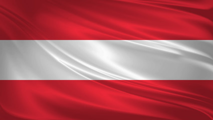 Austria flag blowing in the wind. Background texture. 3d rendering, wave.