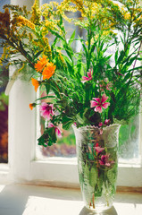 A variety of wildflowers, a beautiful bouquet.