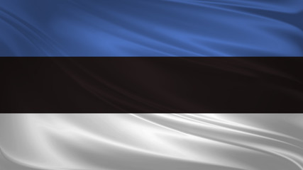 Estonia flag blowing in the wind. Background texture. 3d rendering, wave.