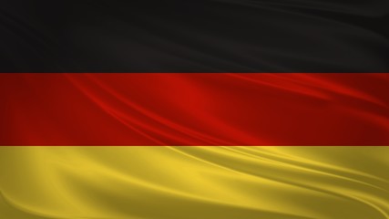 Fototapeta premium Germany flag blowing in the wind. Background texture. 3d rendering, waving flag.