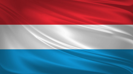 Luxembourg flag blowing in the wind. Background texture. 3d rendering, wave.