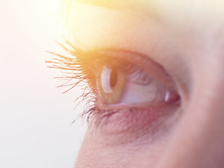 Close-up of eye, the human eye sideways