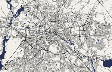 map of the city of Berlin, Germany - obrazy, fototapety, plakaty