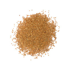 Alfalfa Seeds, Medicago or Lucerne Isolated on White Background
