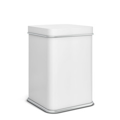 Rectangular tin can for tea or coffee