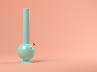 Blue bong on pink background 3D illustration