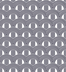 Vector seamless texture. Modern geometric background. Lattices with semicircles.