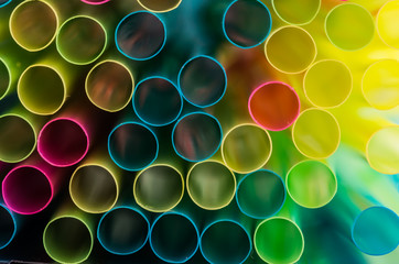 Abstract pattern colorful drinking straws - circles