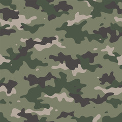 Fototapeta premium Camouflage seamless pattern. Trendy style camo, repeat print. Vector illustration.