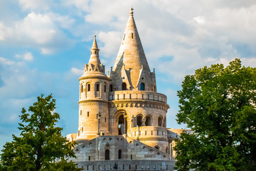Fototapeta na wymiar Fisherman's Bastion building of the Budapest Royal Castle, Budapest in Hungary