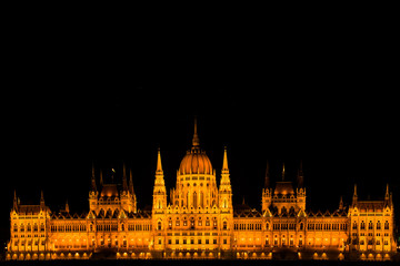 Fototapeta na wymiar Hungarian Parliament Building, Orszaghaz, Budapest by night, Budapest in Hungary