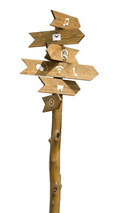 Isolated image and arrow pointers with different icons