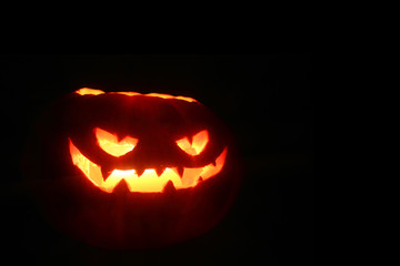 Halloween pumpkin on black